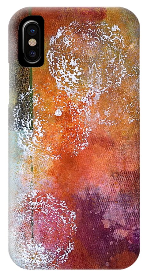 Abstract iPhone X Case featuring the painting Vintage by Theresa Marie Johnson