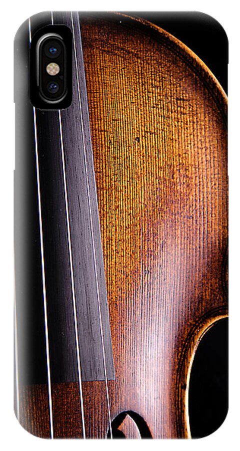 Violin iPhone X Case featuring the photograph Violin Isolated on Black by M K Miller