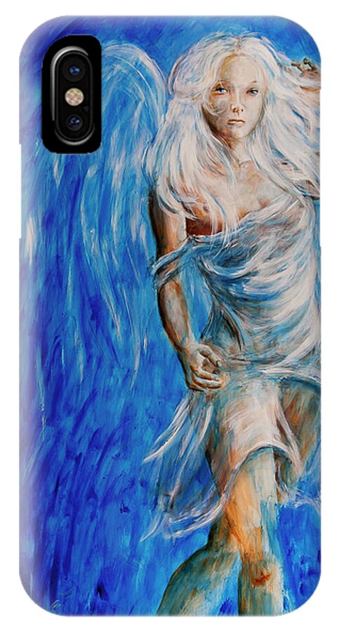 Angel iPhone X Case featuring the painting Viva Forever by Nik Helbig