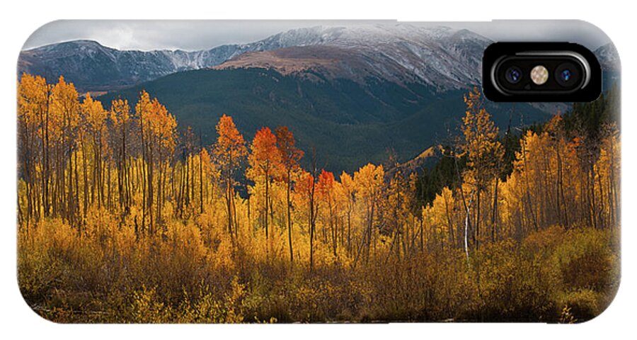 Aspen iPhone X Case featuring the photograph Vivid Autumn Aspen and Mountain Landscape by Cascade Colors