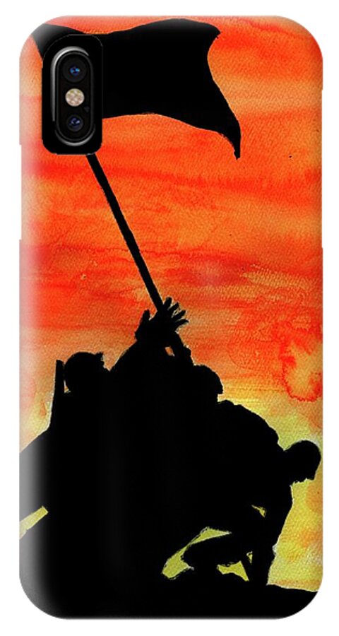 American Flag iPhone X Case featuring the painting VJ Day by PJ Lewis