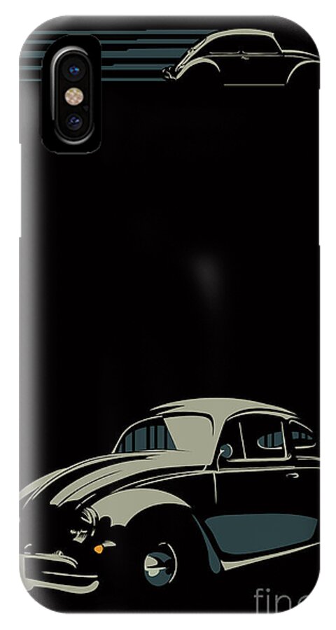 Bug iPhone X Case featuring the digital art VW beatle by Sassan Filsoof