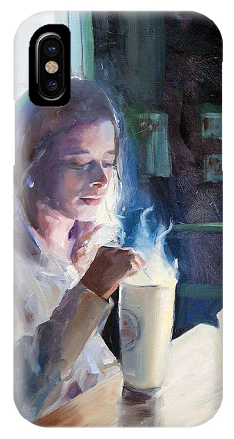 Woman iPhone X Case featuring the painting Waiting for Mr. Right by Susan Bradbury