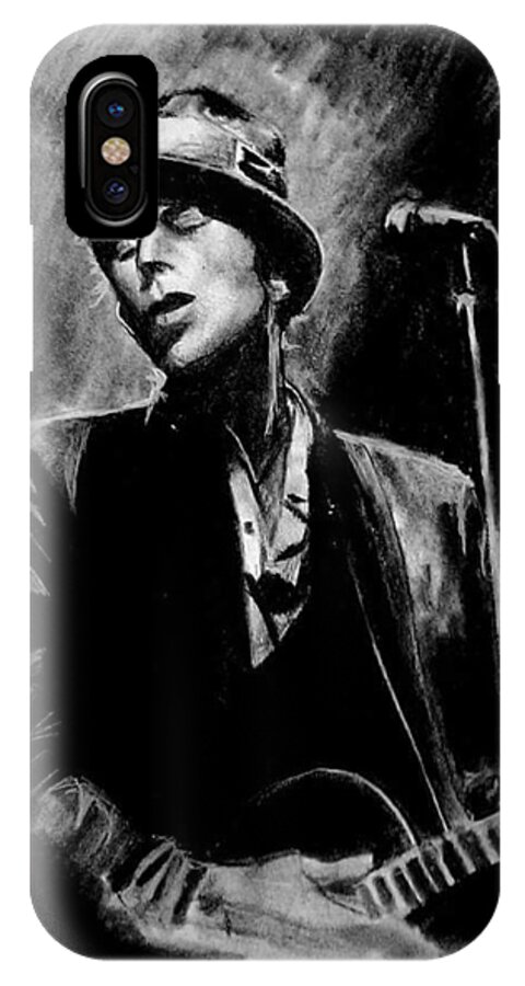 Tom Waits iPhone X Case featuring the drawing Beer and a Shot by Carole Hutchison