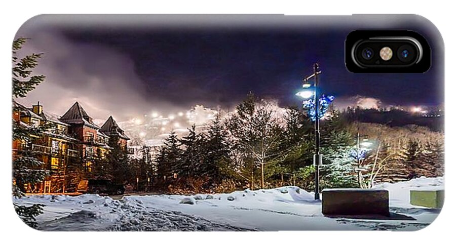 Panorama iPhone X Case featuring the photograph Walk to the ski hills by Jeff S PhotoArt