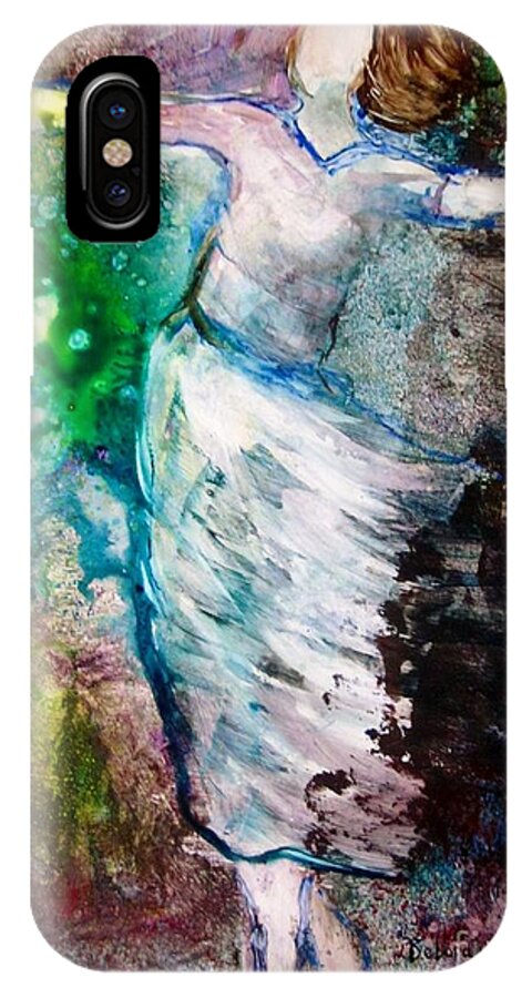 Woman iPhone X Case featuring the painting Walking In The Spirit by Deborah Nell