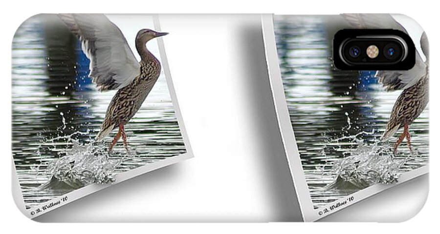 3d iPhone X Case featuring the photograph Walking On Water - Gently cross your eyes and focus on the middle image by Brian Wallace