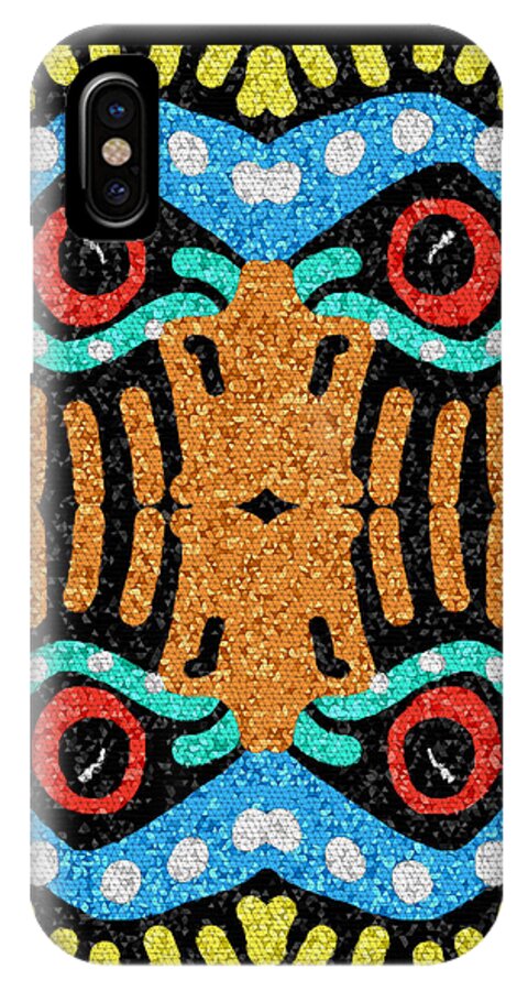 Mosaic iPhone X Case featuring the mixed media War Eagle Totem Mosaic by Shelli Fitzpatrick