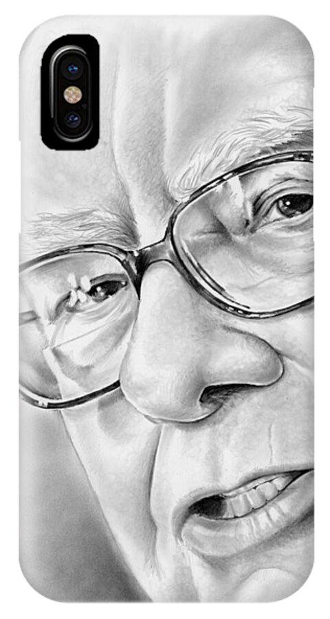 Warren Buffett iPhone X Case featuring the drawing Warren Buffett by Greg Joens