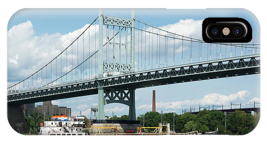 Barge iPhone X Case featuring the photograph Water and Ship under the Bridge by Cate Franklyn