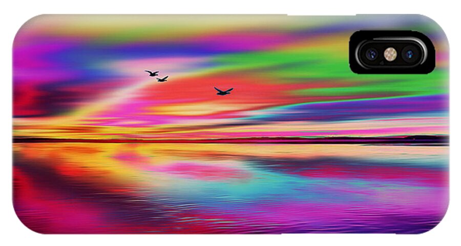 Water iPhone X Case featuring the digital art Water Reflections by Gregory Murray