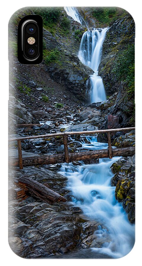 Waterfall iPhone X Case featuring the photograph Waterall and Bridge by Chris McKenna