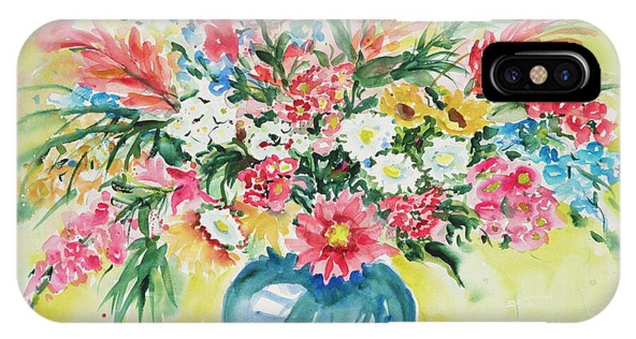Floral iPhone X Case featuring the painting Watercolor Series 58 by Ingrid Dohm
