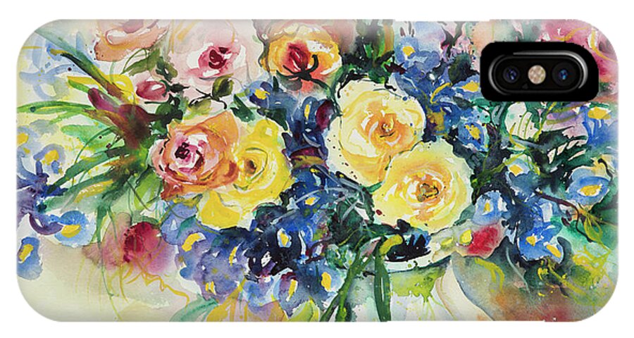 Flowers iPhone X Case featuring the painting Watercolor Series 62 by Ingrid Dohm