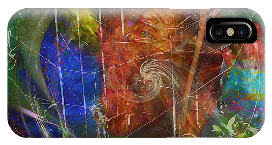 Apophysis Fractalius Psychological Music Inspired Psychedelic Unconsciousness Photoshop Homepage Rlsfeatured Pain Depression Insanity Losing It Artisticassignments Artistic Ink Free iPhone X Case featuring the digital art Web of Collective Unconsciousness by Rhonda Strickland