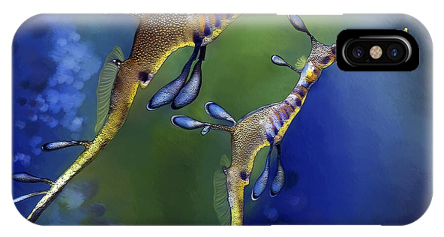 Weedy Sea Dragon iPhone X Case featuring the digital art Weedy Sea Dragon by Thanh Thuy Nguyen