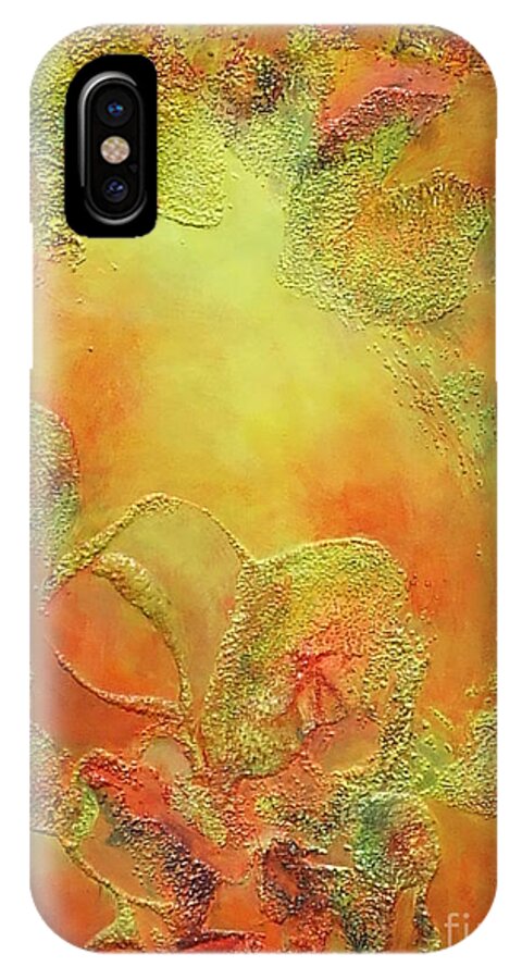 Abstract iPhone X Case featuring the painting Welcome to Heaven by Claire Gagnon