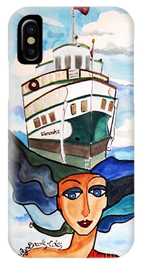 Boat iPhone X Case featuring the painting Wenonah 2 by Marilyn Brooks