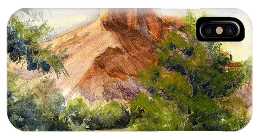 Landscape iPhone X Case featuring the painting Western Landscape Watercolor by Karla Beatty