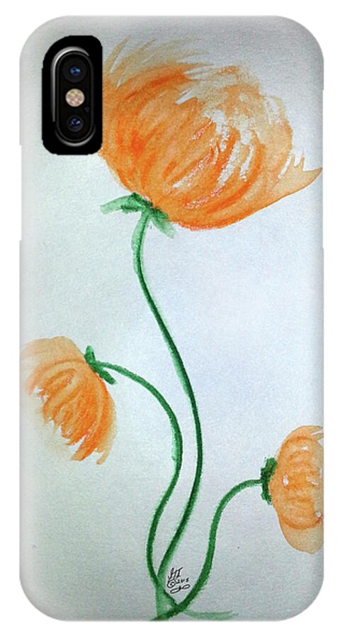 Whimsical Flower iPhone X Case featuring the painting Whimsical Flowers by Susan Turner Soulis