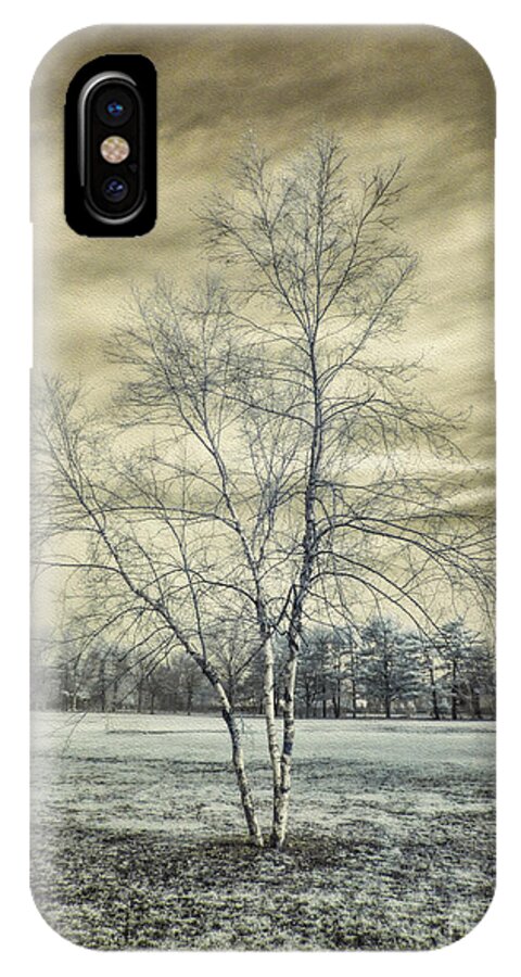 Infrared iPhone X Case featuring the photograph White Birch In Cantiague Park by Jeff Breiman