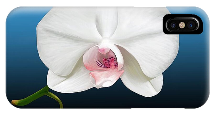 Orchid iPhone X Case featuring the digital art White Orchid by Rand Herron