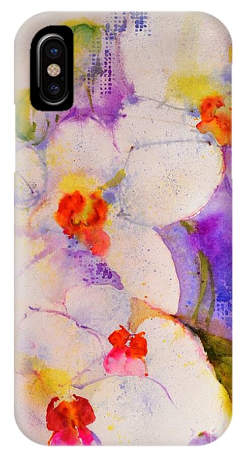 Flowers iPhone X Case featuring the painting White orchids by Betty M M Wong