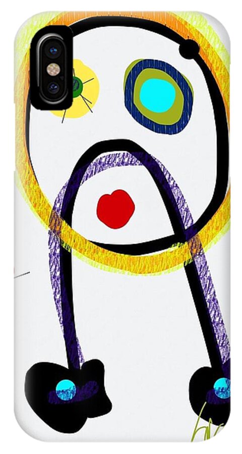 Abstract iPhone X Case featuring the digital art Whoopsie by Susan Fielder