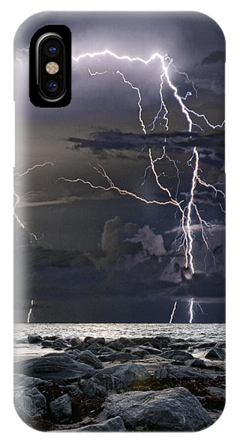 Lightning iPhone X Case featuring the photograph Wild night by Pete Rems