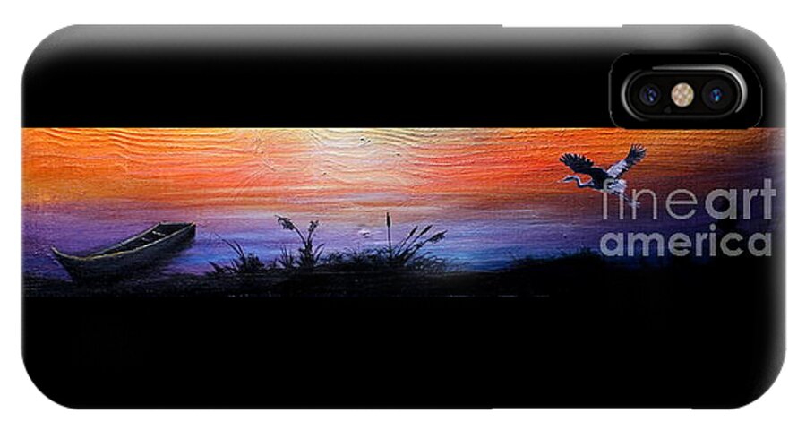Sunset iPhone X Case featuring the painting Wild sunset by Jose Corona