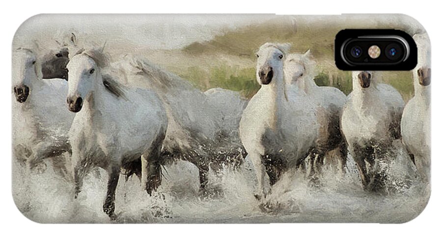Horse iPhone X Case featuring the photograph Wild White Horses of the Camargue I by Karen Lynch