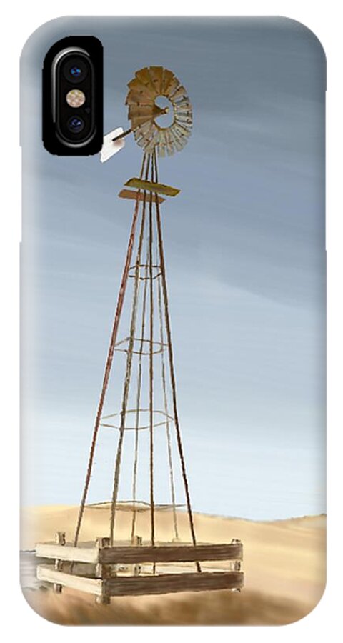  Windmill iPhone X Case featuring the painting Windmill by Terry Frederick