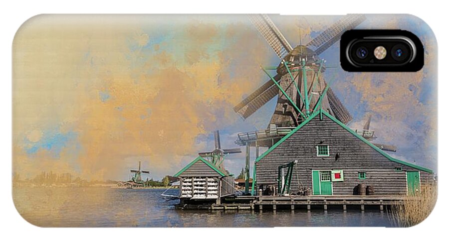 Windmills iPhone X Case featuring the photograph Windmills of Zaanse Schans by Eva Lechner