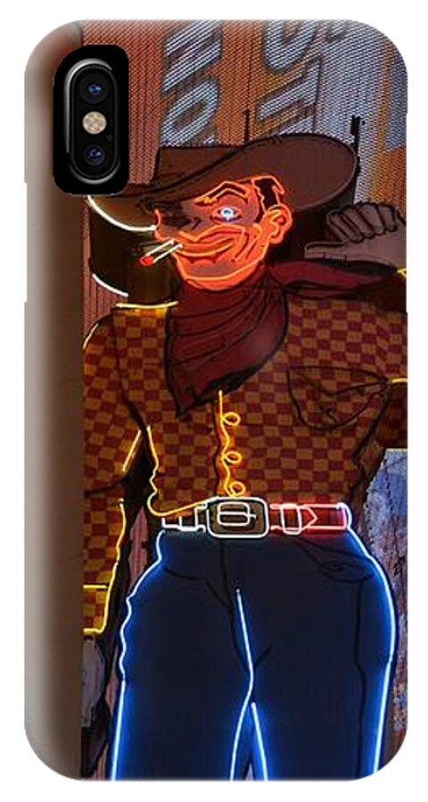 Los Vegas iPhone X Case featuring the photograph Winking Cowboy by Amanda Kessel