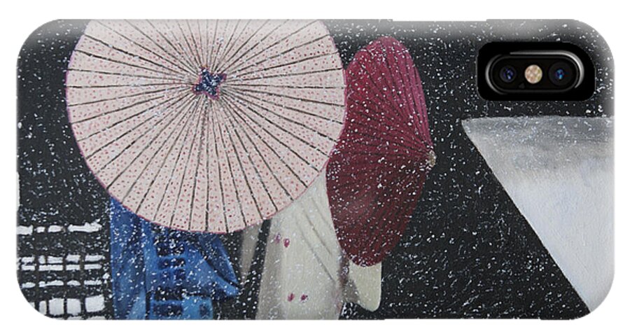 Japan iPhone X Case featuring the painting Winter day by Masami Iida