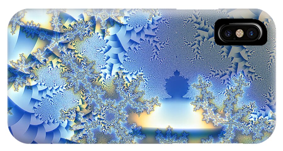 Fractal iPhone X Case featuring the digital art Winter by Debra Martelli
