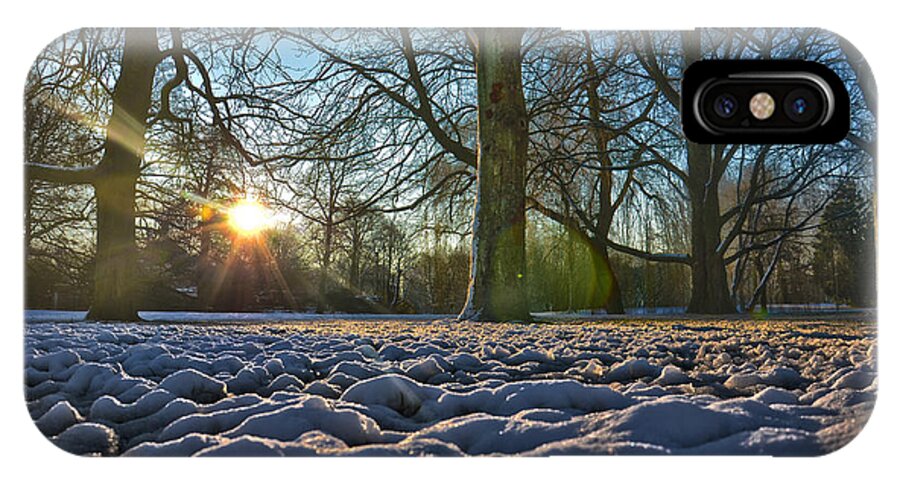 Sun iPhone X Case featuring the photograph Winter In The Park by Frans Blok