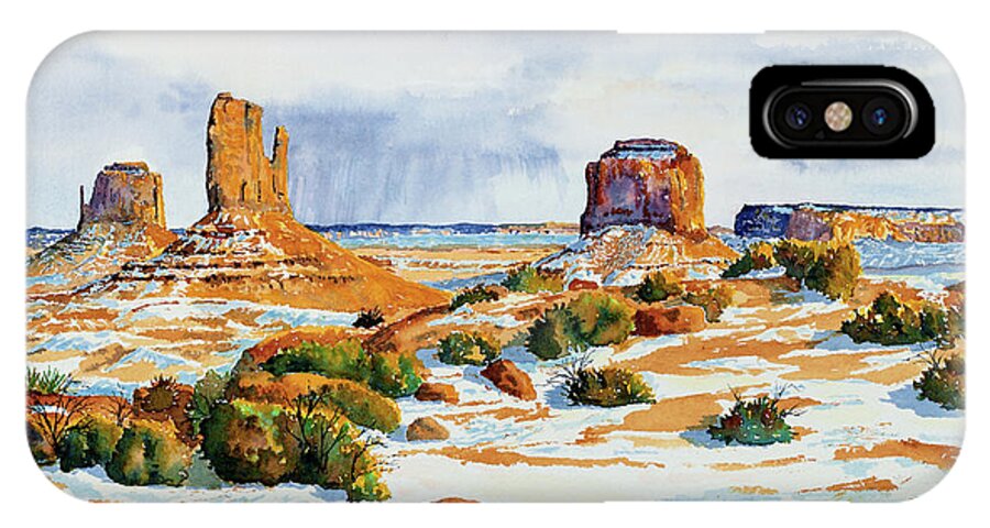 Morning iPhone X Case featuring the painting Winter in the Valley by Timithy L Gordon