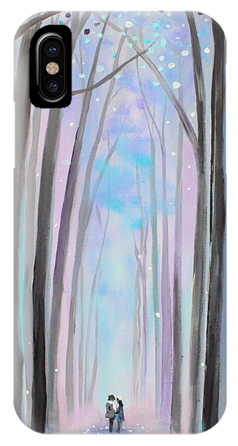 Winter iPhone X Case featuring the painting Winter's Walk by Stacey Zimmerman