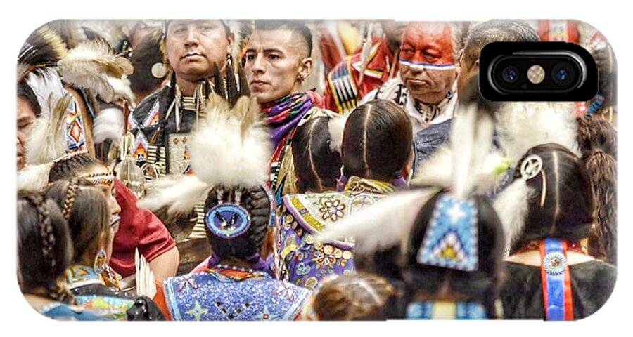 Black Hills Powwow iPhone X Case featuring the photograph Women and Men Meet by Clarice Lakota