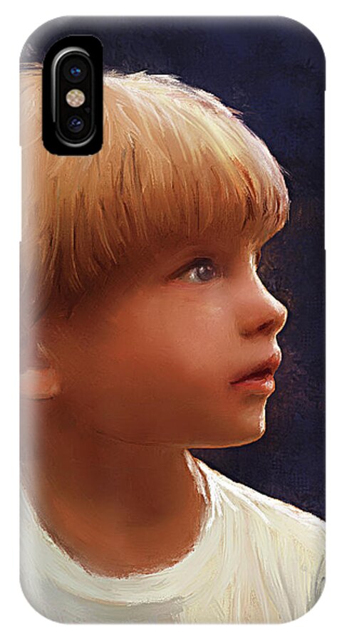 Children iPhone X Case featuring the painting Wonderment by Diane Chandler
