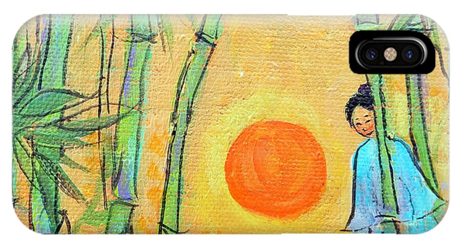 Wood Element iPhone X Case featuring the painting Wood by Caroline Patrick