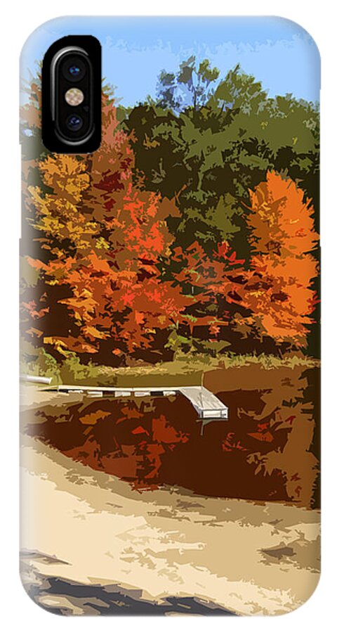 Autumn iPhone X Case featuring the photograph Woodlands on the Lake by Michelle Calkins