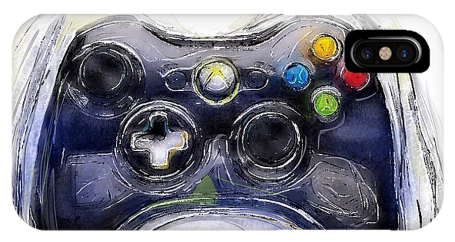 Xbox iPhone X Case featuring the mixed media XBOX Thrills by Russell Pierce