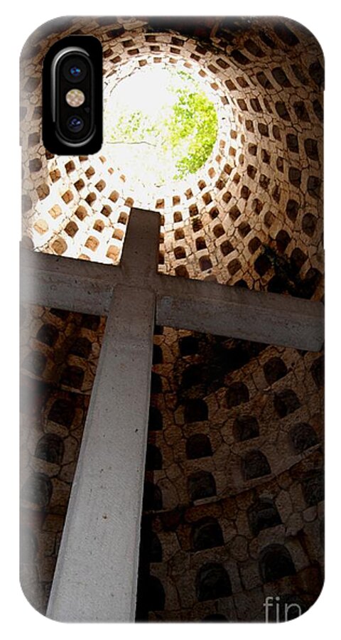 Cross iPhone X Case featuring the photograph Xcaret Cemetery Catacomb by Angela Murray