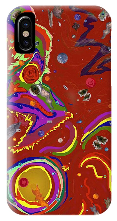 Planets iPhone X Case featuring the digital art Xtine's Nebula 1 by Julia Woodman