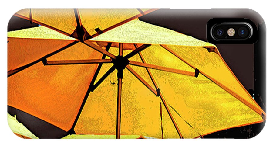 Umbrellas iPhone X Case featuring the photograph Yellow umbrellas by Deb Nakano
