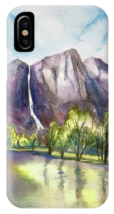 Yosemite iPhone X Case featuring the painting Yosemite by Hilda Vandergriff
