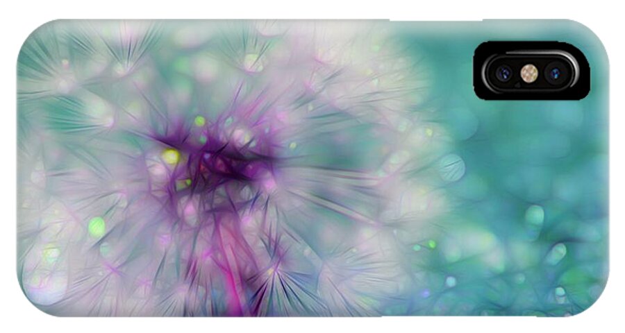 Dandelion iPhone X Case featuring the digital art Your Wish Will Come True by Krissy Katsimbras