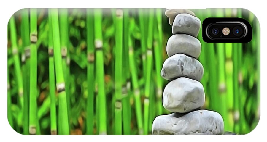 Zen iPhone X Case featuring the painting Zen Garden by Harry Warrick